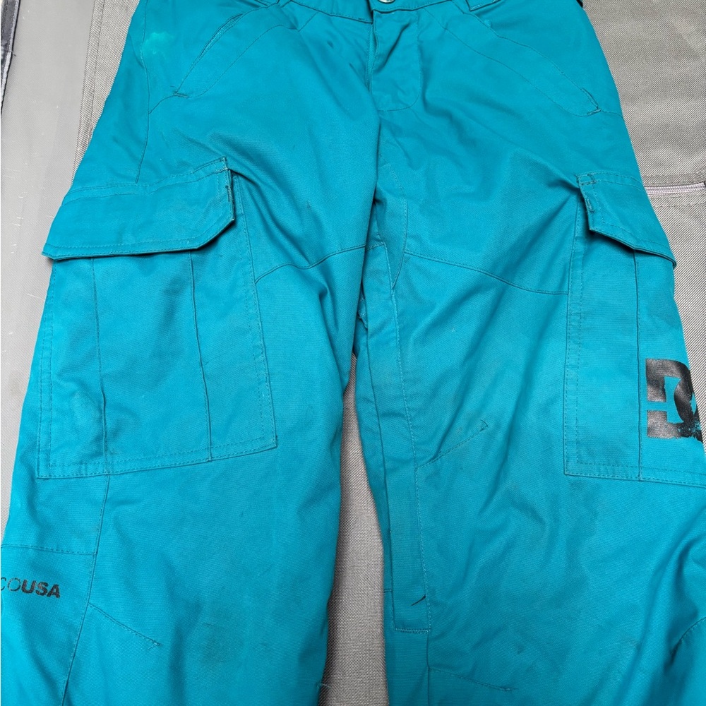 Kids turquoise snowboarding pants XS